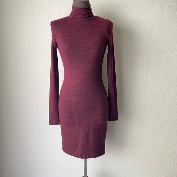 French Connection sz S turtleneck stretch‎ long sleeve mini dress - Picture 1 of 8